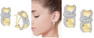 EFFY Collection EFFY&reg; Diamond Swirl Hoop Earrings (1-1/10 ct. t.w.) in 14k Gold & White Gold